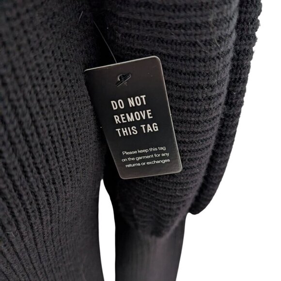 NEW Express Ribbed Maxi Dress Womens Size Medium Black Stretch V Neck Long - Picture 5 of 12